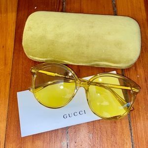 Gucci Oversized Round Retro Neon Sunglasses Hippie